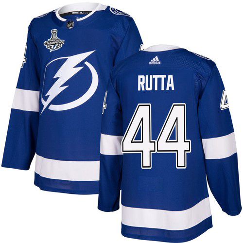 Adidas Tampa Bay Lightning Men #44 Jan Rutta Blue Home Authentic 2020 Stanley Cup Champions Stitched NHL Jersey->tampa bay lightning->NHL Jersey